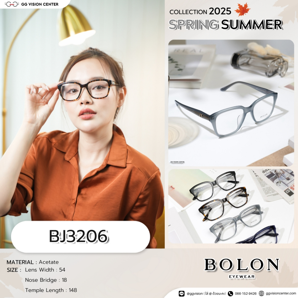 BOLON Eyewear รุ่น ZADAR รหัส BJ3206 แว่นตาโบลอน Collection Spring ...