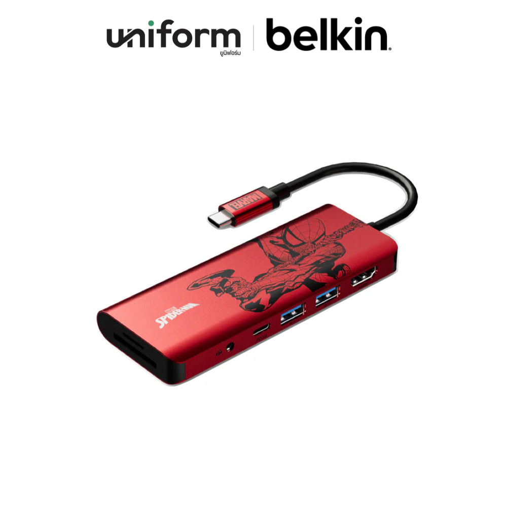 สายต่อพ่วง USB BELKIN USB-C Multimedia Hub 7 in 1 Pass 100W Red ...