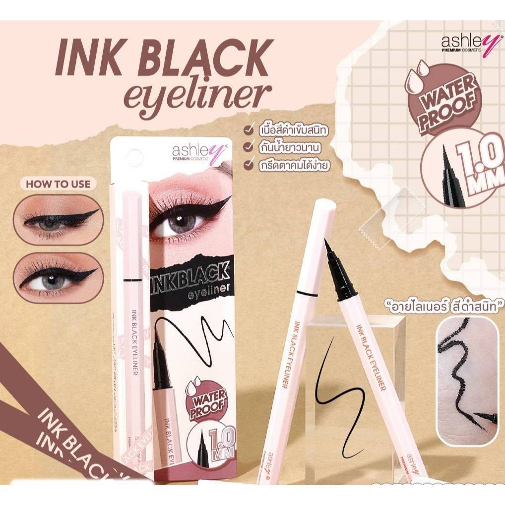 ASHLEY A-449 INK BLACK eyeliner waterproof1.0mm.อายไลเนอร์เนื้อดำสนิท ...