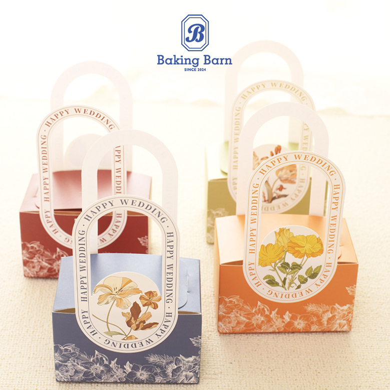 Baking barn (50 ชิ้น/แพ็ค) กล่องขนม กล่องของขวัญ กล่องขนม กล่องหูหิ้ว ...
