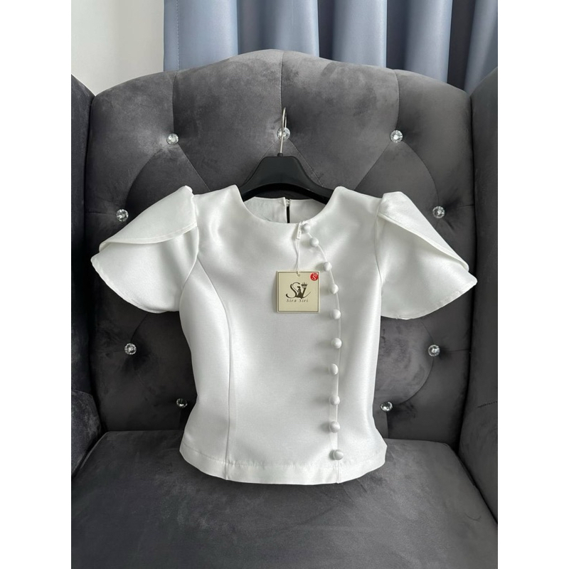 ชุดไทยลิซ่า เสื้อไหมอิตลี+ผ้าถุงฝ้ายคราม ใส่ทำบุญ ขับผิว ดูแพง มุมมองที่ 6