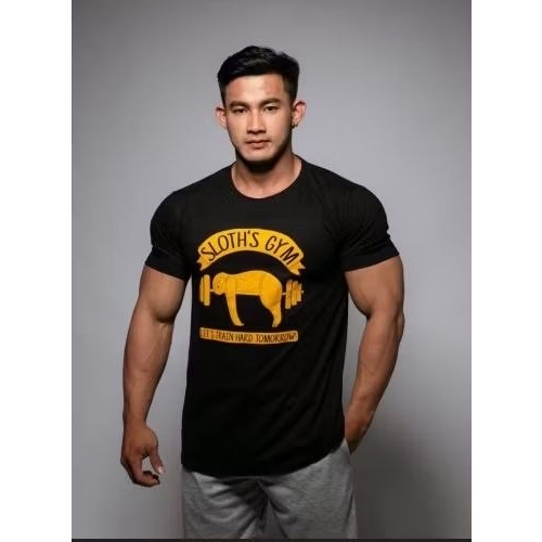SLOTH'S GYM เสื้อยืดแขนสั้นผู้ชาย Men’s Gym Workout Bodybuilding Muscle ...
