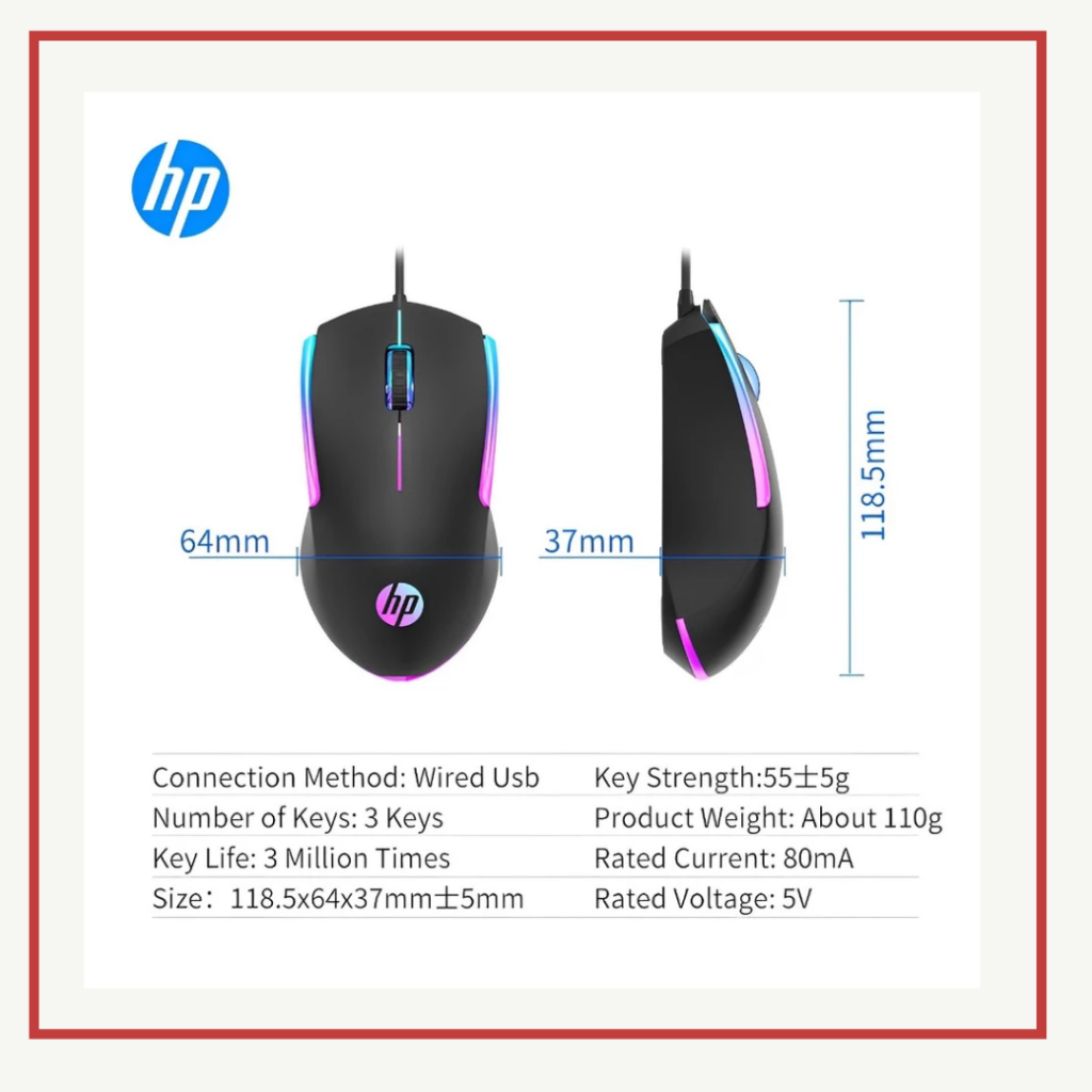 [พร้อมส่ง] เมาส์เกมมิ่ง Gaming Mouse HP M160