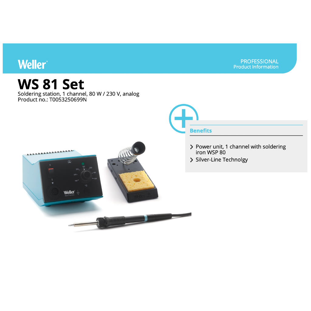 เครื่องบัดกรี Weller WS 81 Soldering Station 230V 80W, Display ...