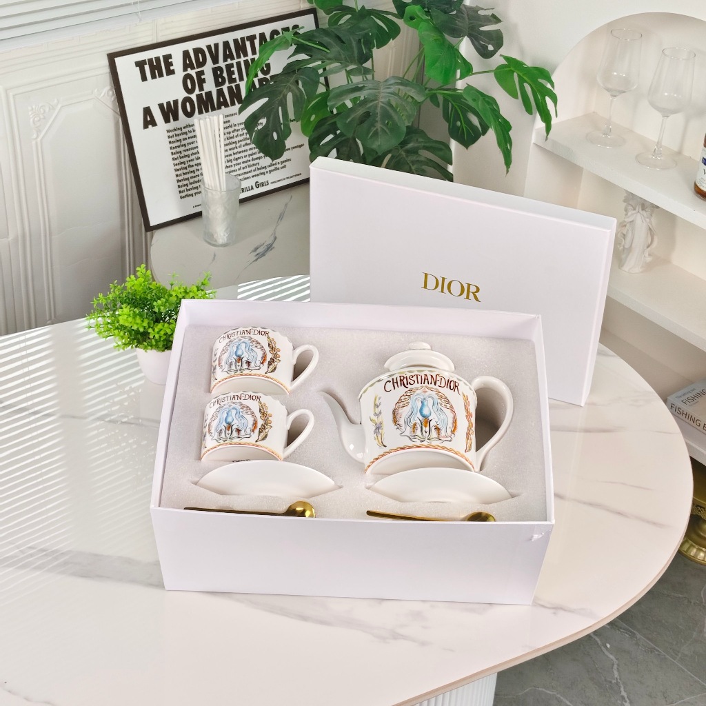 DIOR Tarot Card Series: Bone Porcelain Coffee Cups, Plates, Coffee