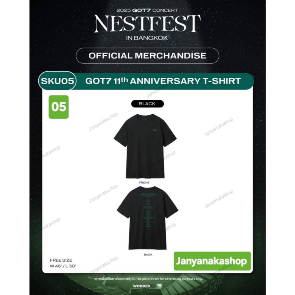 GOT7 NESTFEST バンコク MD Tシャツ ブラック (フリーサイズ) 2025 GOT7 CONCERT < NESTFEST > in BANGKOK OFFICIAL MERCHANDISE