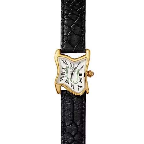 LAPHONT MELTING WATCH SQUARE GOLD SMALL CASE BAND BLACK