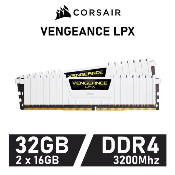 32GB (16GBx2) DDR4 3200MHz RAM (แรมพีซี) CORSAIR VENGEANCE LPX