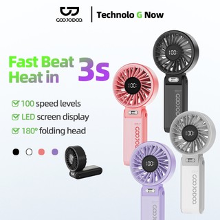 GOOJODOQ GFS003 quạt cầm tay yên tĩnh, luồng gió mạnh, có thể điều chỉnh tốc độ 100 mức, gập được, tiện lợi