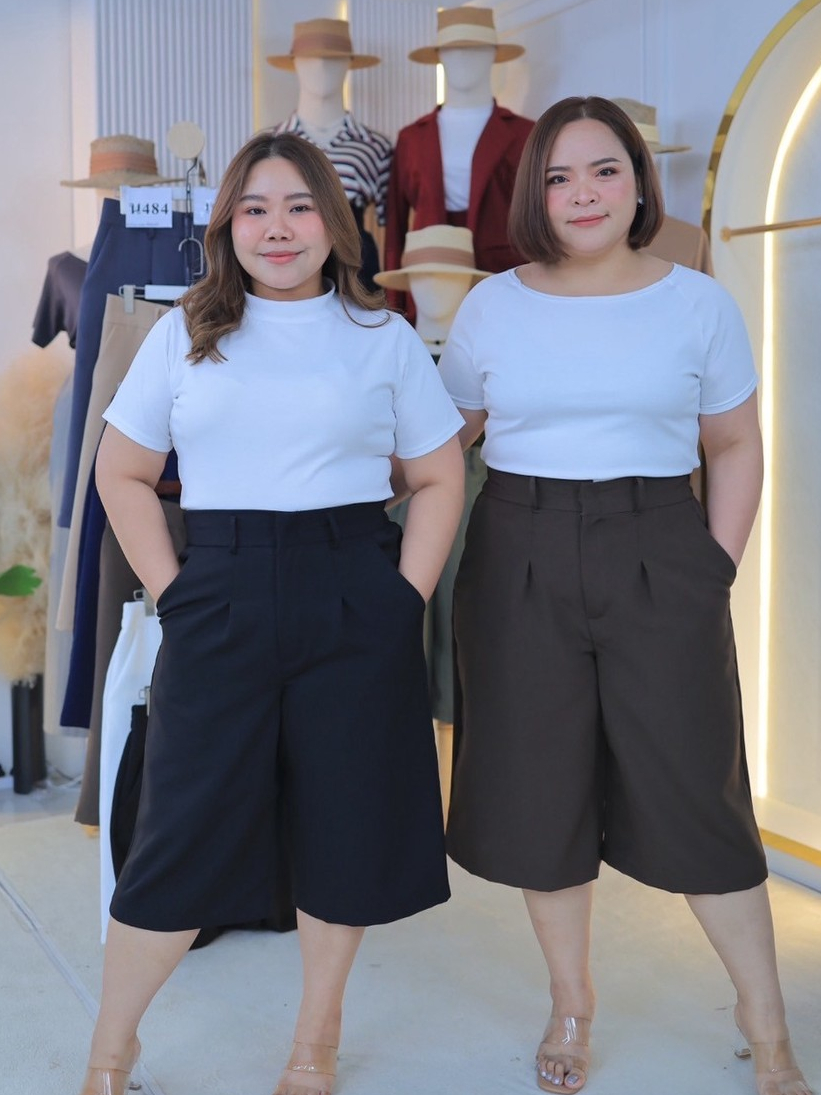 31797 กางเกงขา 5 ส วนส พ น ผ าเปเป น484 Shopee Thailand