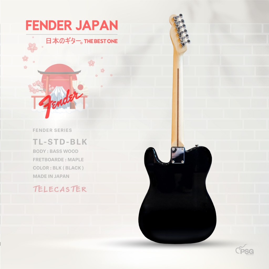FENDER JAPAN รุ่น TL-STD-BLK กีต้าร์ทรง TELECASTER GUITAR FOR