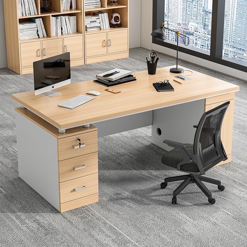 โต๊ะทำงานมีลิ้นชัก โต๊ะคอมพิวเตอร์ 140cm Computer Desk ท็อปกว้าง สวย ...