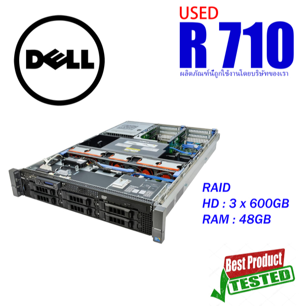 Dell PowerEdge R710 RAM : DDR3 48GB HDD : SAS 600GB*3 USED | Shopee ...