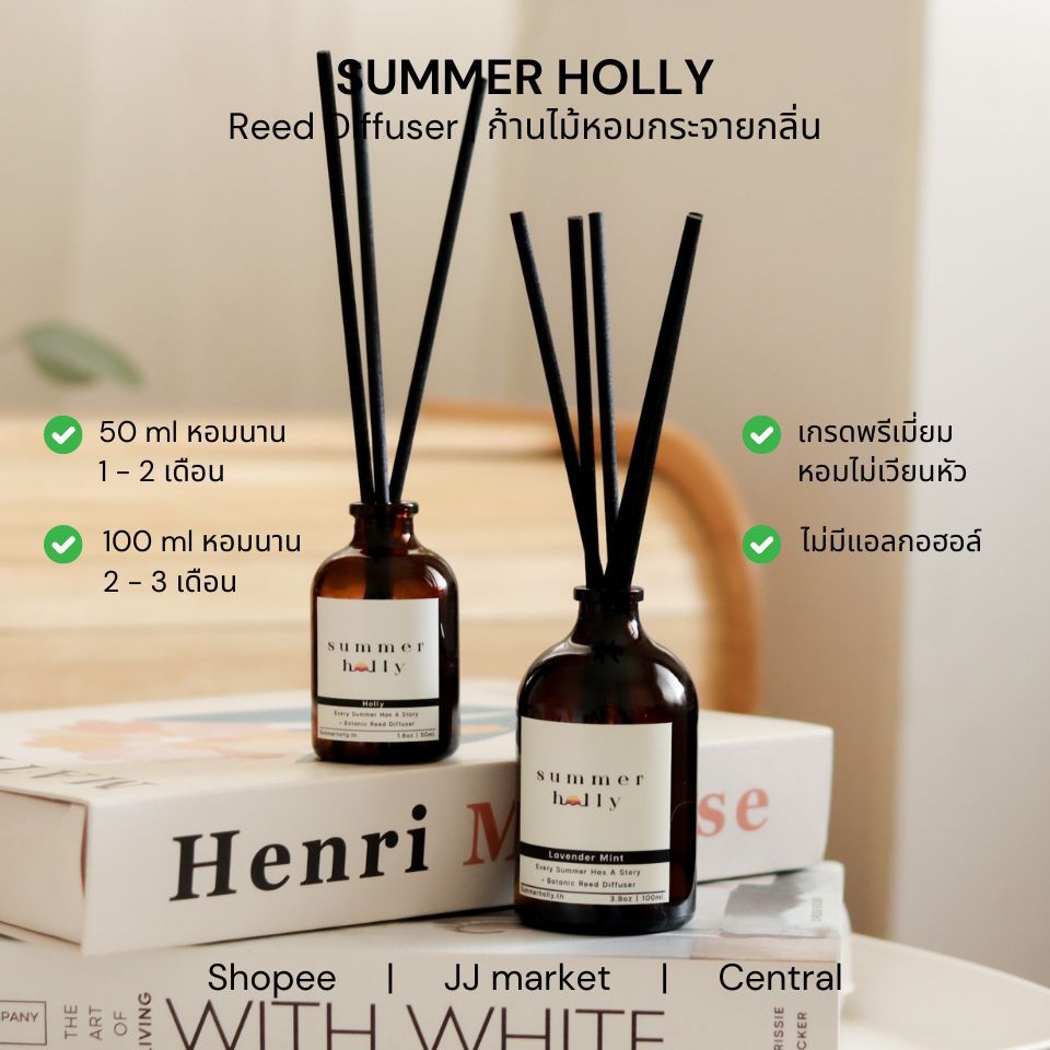 ก้านไม้หอมปรับอากาศ Summer Holly Reed Diffuser 50 ml | Shopee Thailand