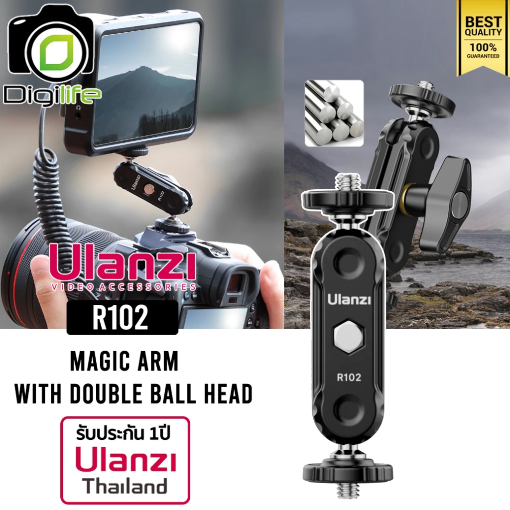 Ulanzi R102 Magic Arm Double Head เมจิกอาร์ม 9ซม. (3.54 นิ้ว) พร้อมหัว ...