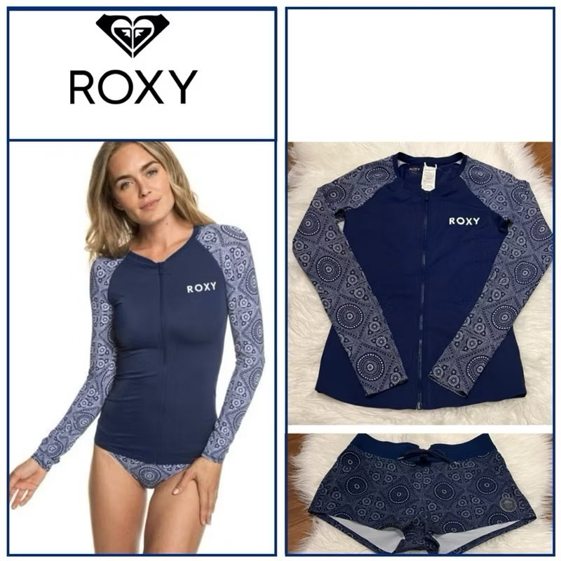 Roxy Dreamer – Set Rashguard E Costume Per Ragazze, Maniche Lunghe Con Cerniera, Protezione UPF 50+, Tessuto Riciclato
