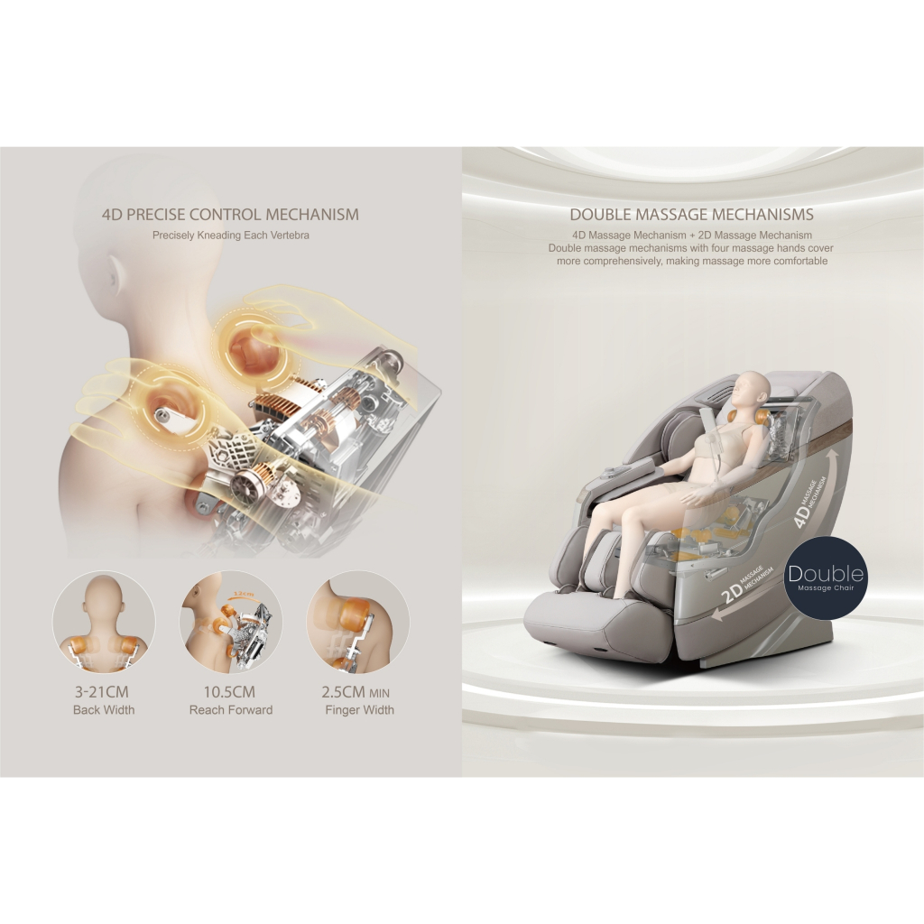 Soul Sense SERIES Y เก้าอี้นวดไฟฟ้า บรรเทาอาการปวดหลัง ลดอาการปวดเมื่อย ผ่อนคลายกล้ามเนื้อ นวดแบบผสมผสาน พร้อมฟังก์ชัน Double Massage Chair 2 ระบบในเครื่องเดียว 4D+2D