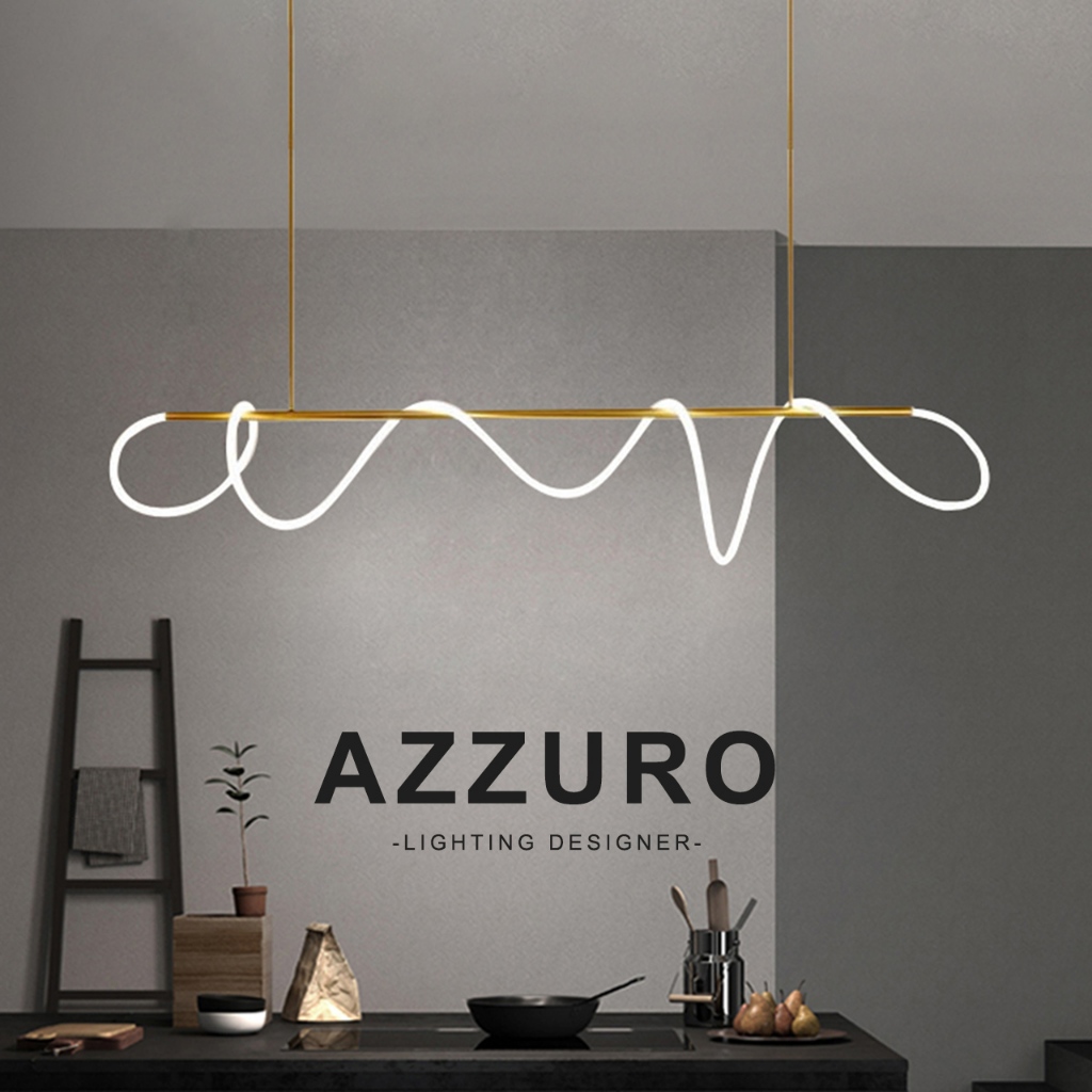 【AZZURO】โคมไฟโต๊ะอาหาร โคมไฟระย้าร้านอาหาร โคมไฟระย้า มีรีโมทควบคุมเปิดปิดปรับไฟได้ สไตล์มินิมอล