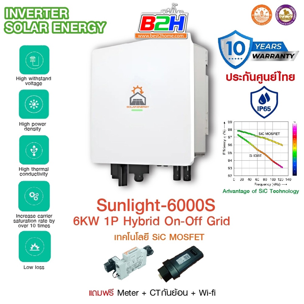 SOLAR ENERGY INVERTER SUNLIGHT-6000S Hybrid On-Off-Grid LOW-VOLTAGE 6KW ...