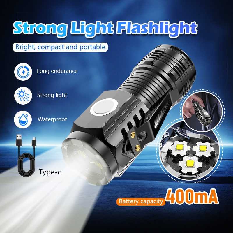 ไฟฉาย กันน้ำ ไฟฉายแรงสูง ชาร์จUSB Led Flashlight ไฟฉายตั้งแคมป์ แบบพกพา ...