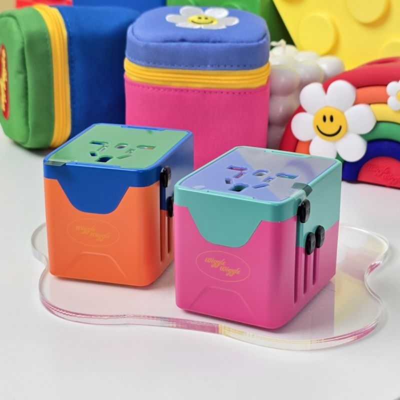 ( พร้อมส่ง ) Wiggle Wiggle Color Block Adapter Set หัวแปลงไฟพร้อม ...
