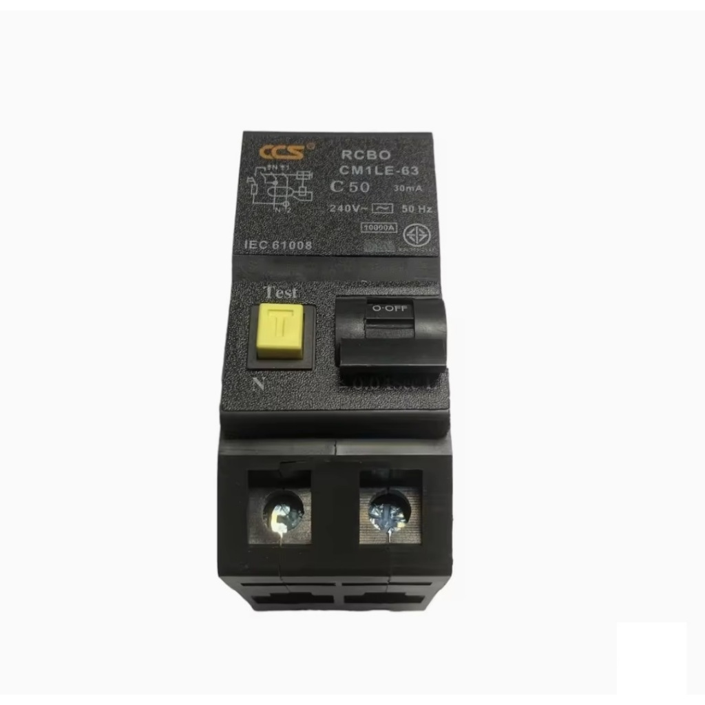 CCS เบรคเกอร์กันดูด RCBO 2P 32A / 50A / 63A รุ่น Plug-in USA รุ่น CM1L ...