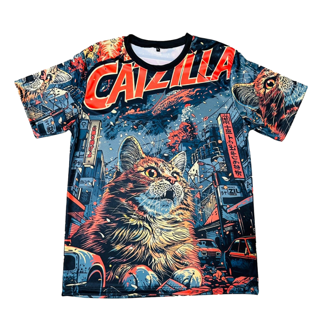 เสื้อยืดลาย CATZILLA สุดเท่ ลายใหม่ล่าสุด | Shopee Thailand