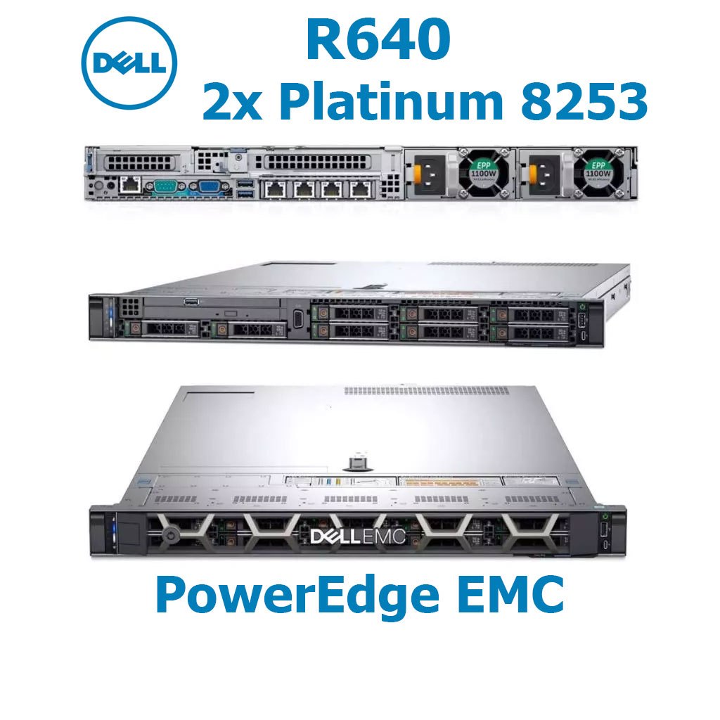 Server Dell R640 PowerEdge EMC CPU 2x Platinum 8253 2.2GHz 32 Core 64 ...
