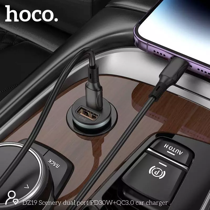 Hoco DZ19 PD30+QC3.0 Dual Port Car Charger description image 2