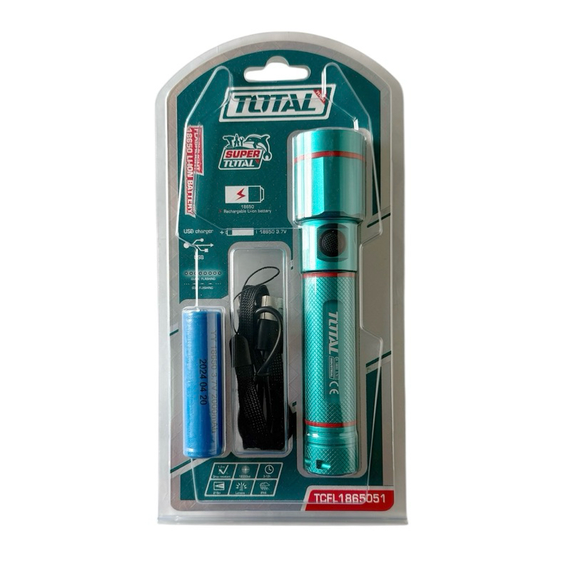 TOTAL โททอล ไฟฉาย LED ชาร์จไฟได้ รุ่นงานหนัก รุ่น TCFL1865051 ( Li-ion ...