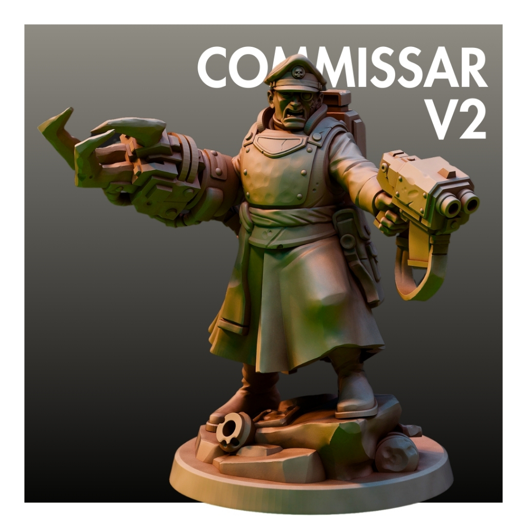 Commissar V2 - Humanoid Human / 28mm scale 3D printed miniature RPG ...