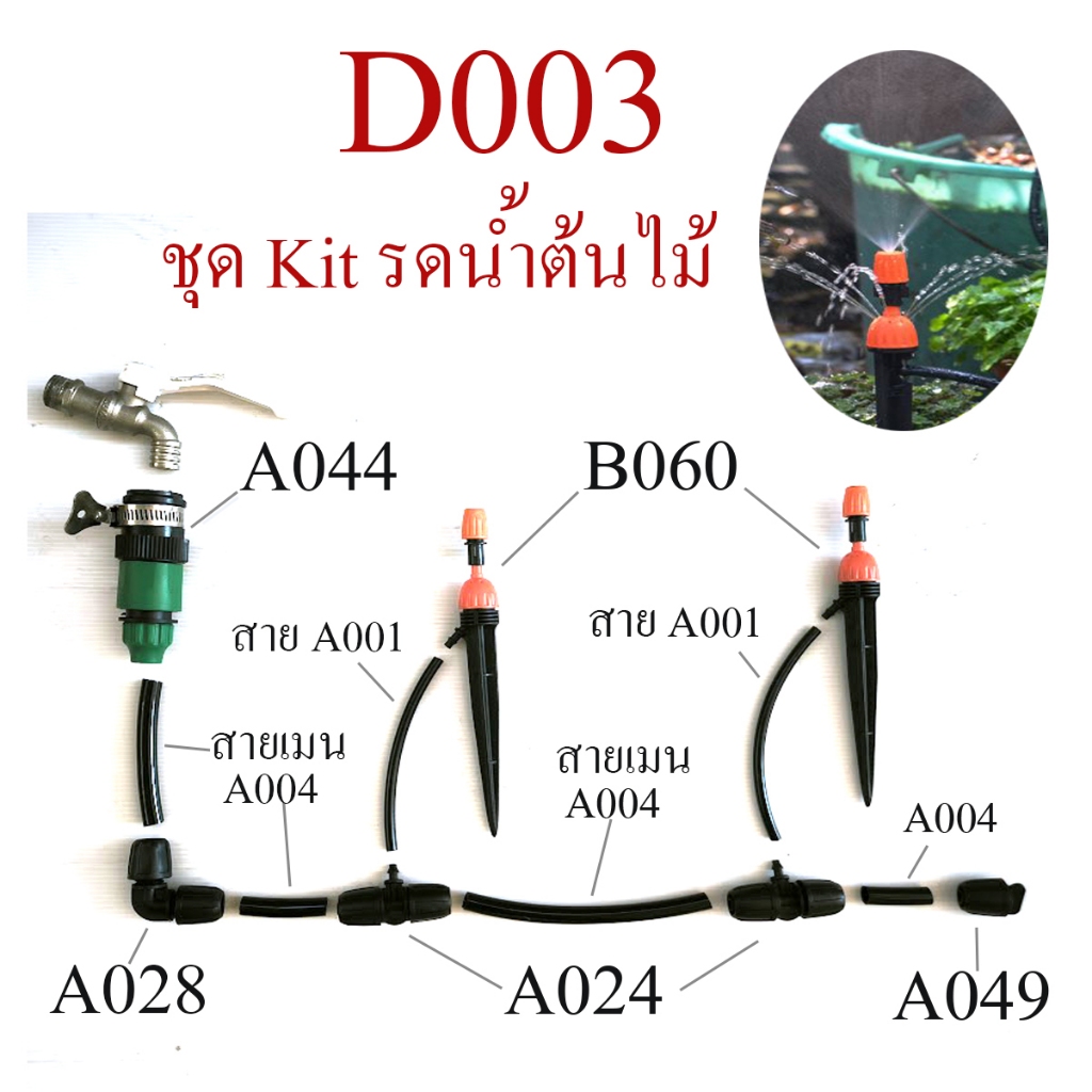 ชุด kit รดน้ำต้นไม้ ให้น้ำ 2 ระบบ พ่นหมอกและน้ำพุ่ง รดน้ำต้นไม้ ลดความ ...
