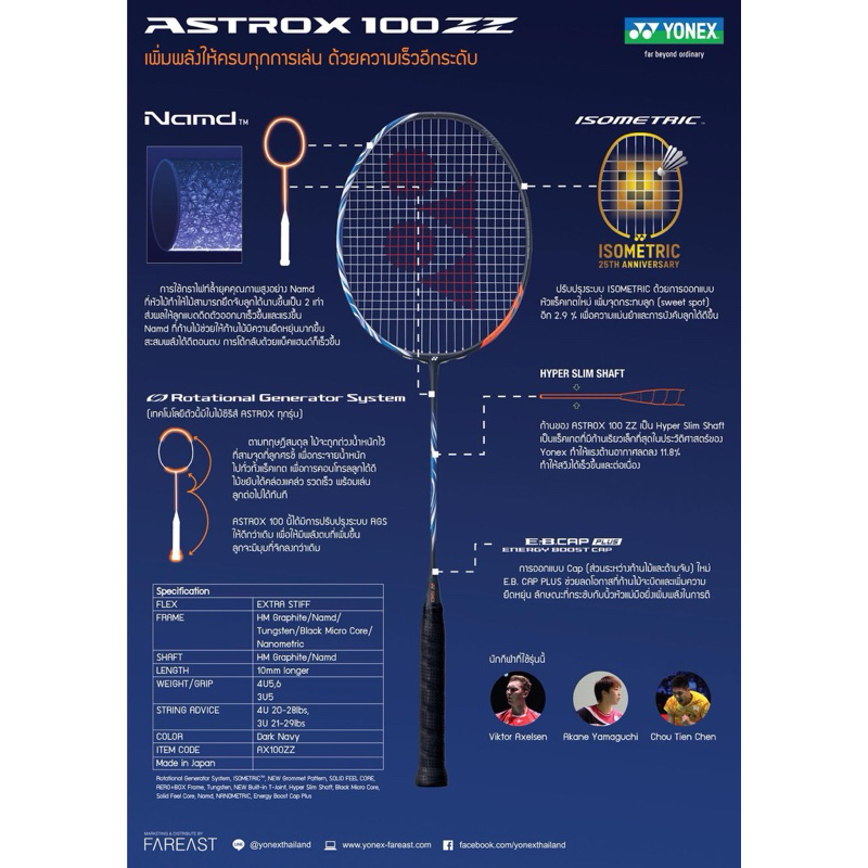 Yonex Astrox 100ZZ Dark Navy SP Code แท้ 100% 3U G5 | Shopee Thailand