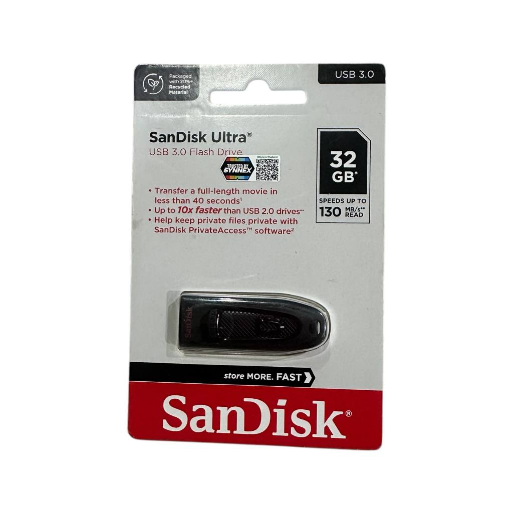 ของแท้ FLASH DRIVE Sandisk Ultra 32Gb USB 3.0 (SDCZ48-032G-U46, Black ...