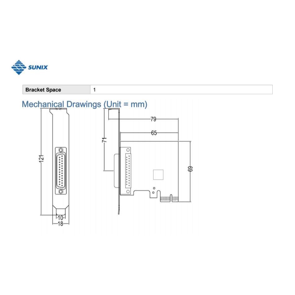 Sunix IEEE1284 Parallel 1-port PCI Express Card รุ่น PAR6408A | ประกัน ...