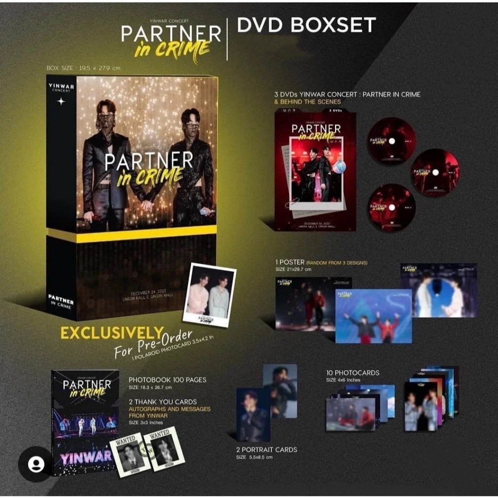 🚚（พร้อมส่ง）YINWAR CONCERT: PARTNER IN CRIME DVD boxset หยิ่น วอ