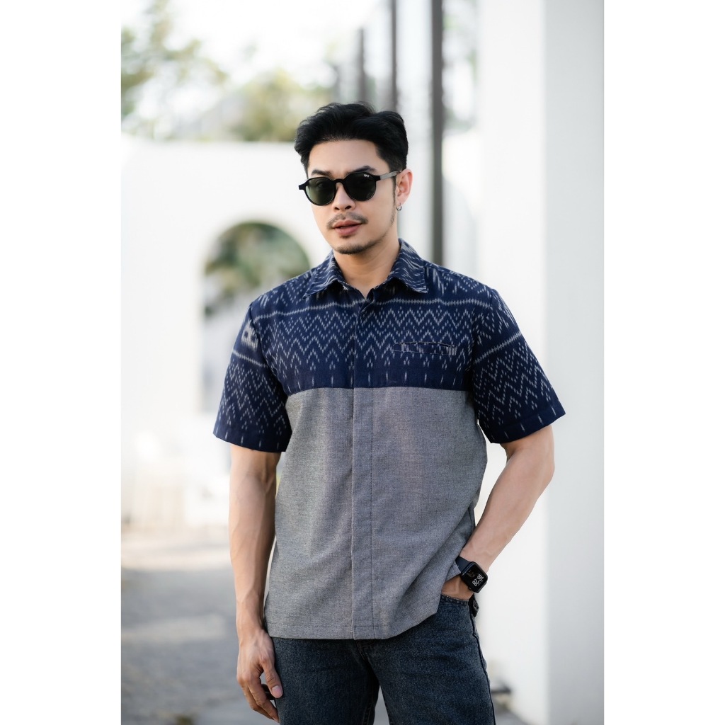 เสื้อผ้าแฟชั่น เสื้อผ้าฝ้ายพิมพ์ลาย no.04เทาแขนสั้น Man ผู้ชาย