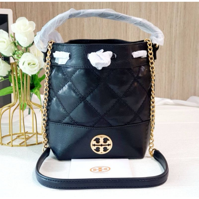 新作★Tory Burch Willa Small Drawstring Bag 163517 tas sling-bag Tory Burch 163517-1024 Willa Shine Small