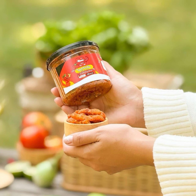 น้ำพริกหมูกระจก หนังไก่กรอบ ไข่มันปู ไข่มันกุ้ง โคตรแซ่บ มีหลากรสให้เลือก ของกิน กากหมู - 5