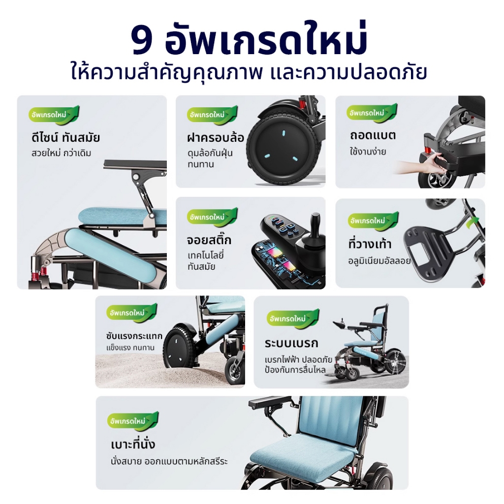 Synergy รุ่น INSPIRE L2 วีลแชร์ไฟฟ้าอลูมิเนียมอัลลอย พับได้ น้ำหนักเบา แบตลิเธียม