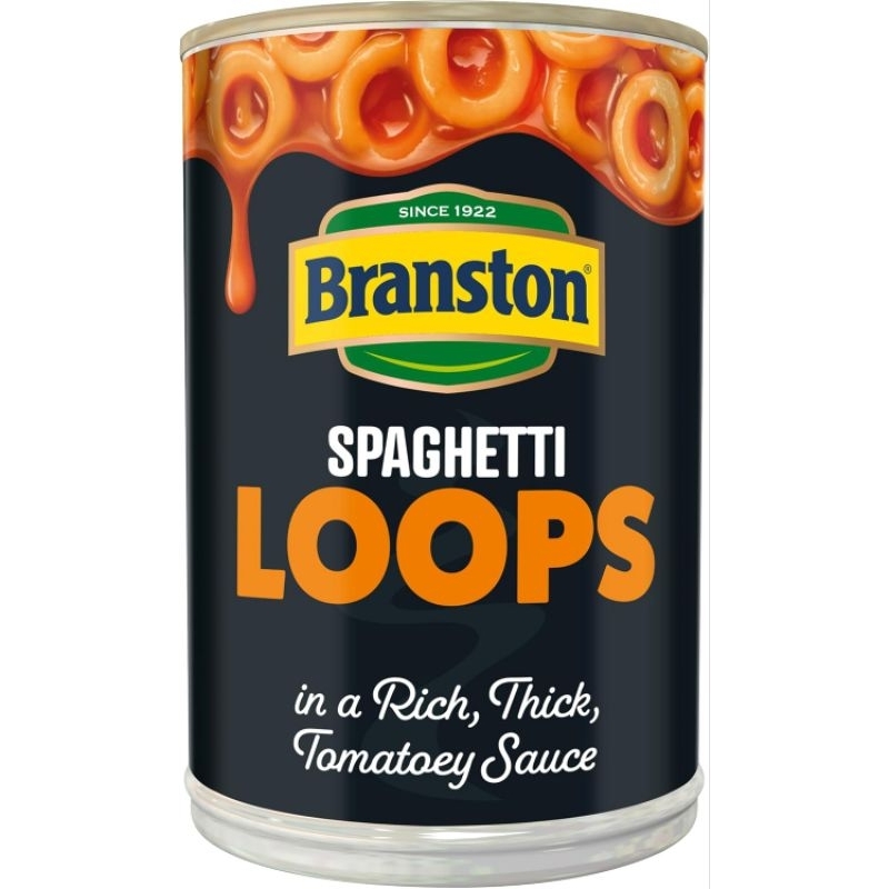 Branston Spaghetti Loops 395g - สปาเก็ตตี้ลูปส์ แบบกระป๋อง ขนาด 395กรัม ...