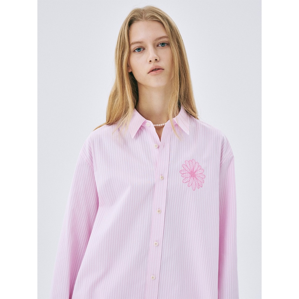 Mardi Mercredi Oxford Shirt (Sky Blue, White Green) / Cotton
