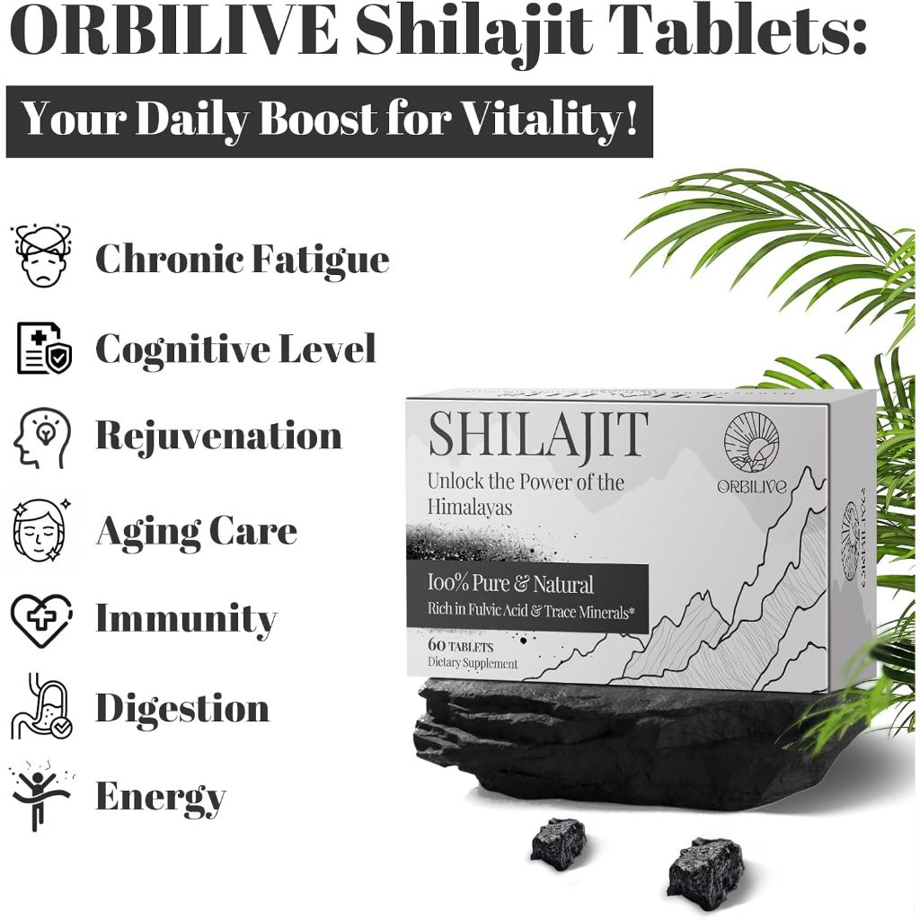 30,000mg Shilajit Tablets, 100% Shilajit Pure Himalayan Organic for Men ...