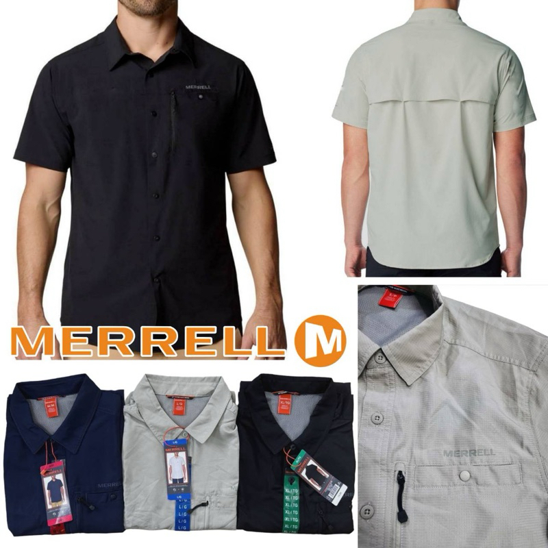 เสื้อเชิ้ตแขนสั้น MERRELL Trekking Outdoor Lightweight Shirt | Shopee ...