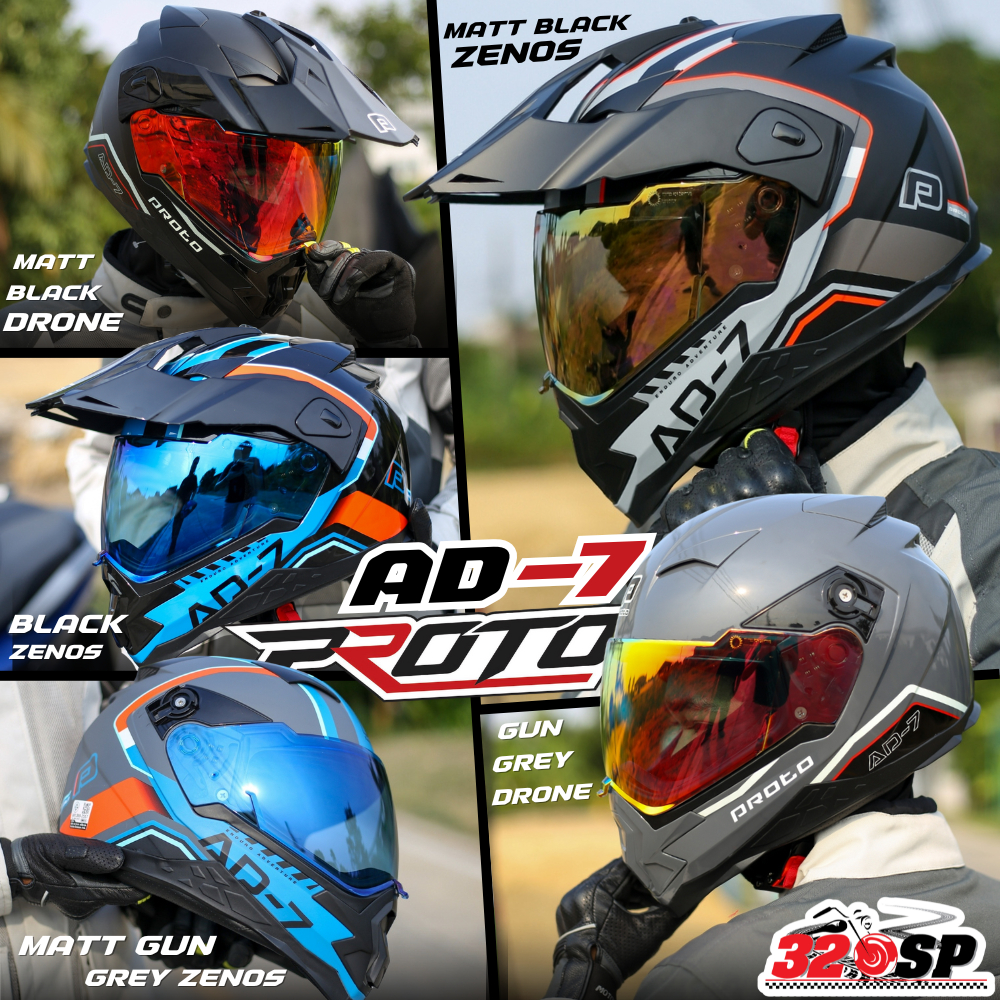 ใหม่ล่าสุด!! หมวกกันน็อค PROTO รุ่น AD-7 พร้อมของแถม 4 ชิ้น ส่งไว ...