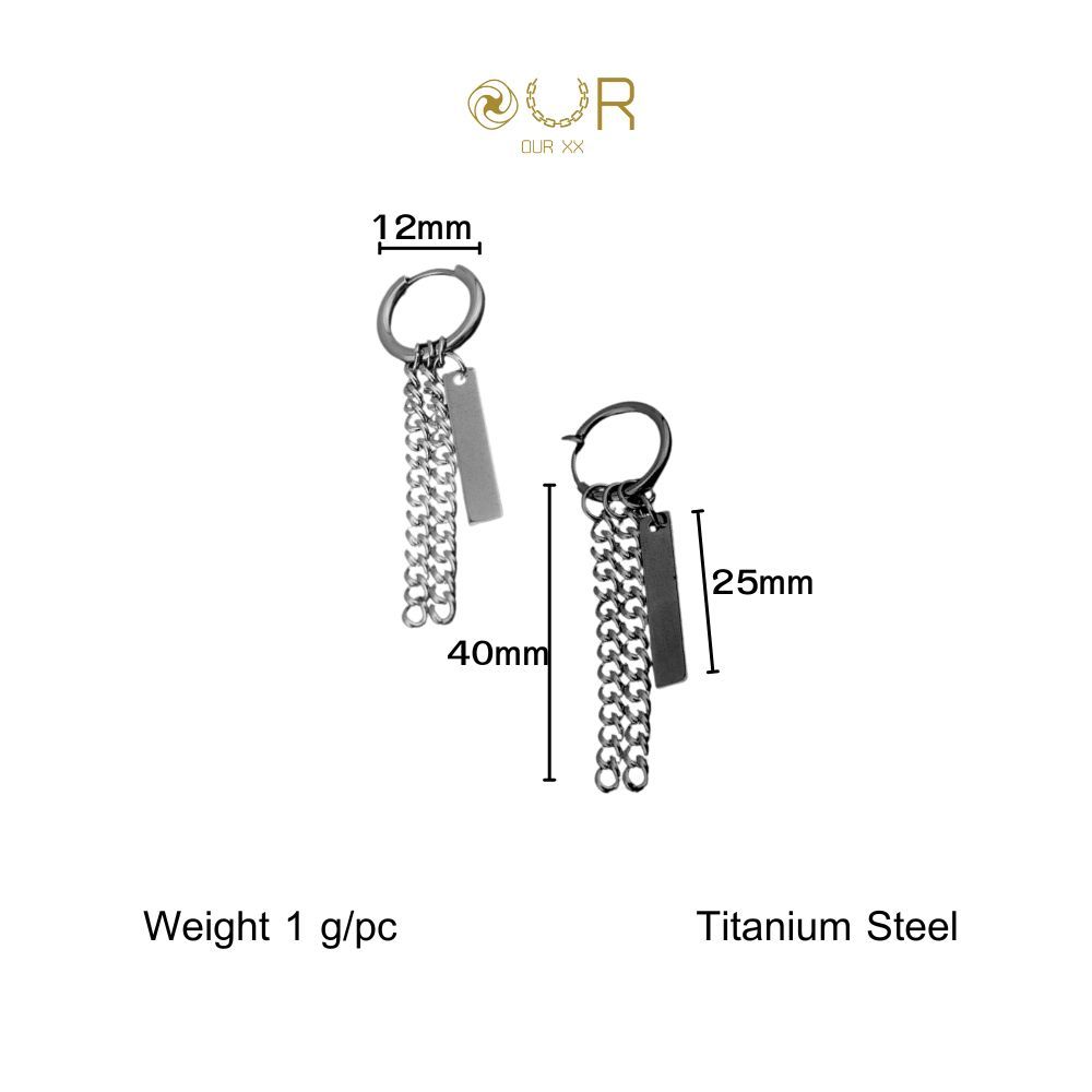 Our XX Chain Tangle ต่างหูห่วงเจาะและแบบหนีบ Pierced and Clip-on ...