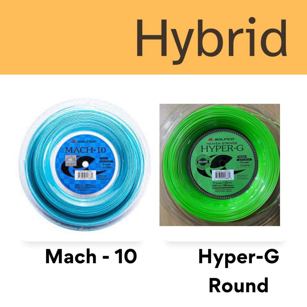 Solinco เอ็นเทนนิสไฮบริด Mach-10 / Hyper G Round Hybrid (cut) | Shopee ...