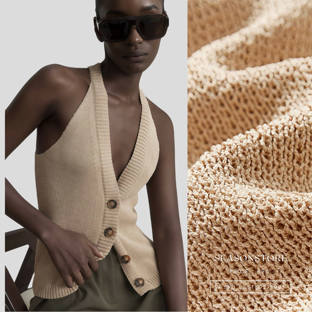 Thess S L Knit Waistcoat Sandshell