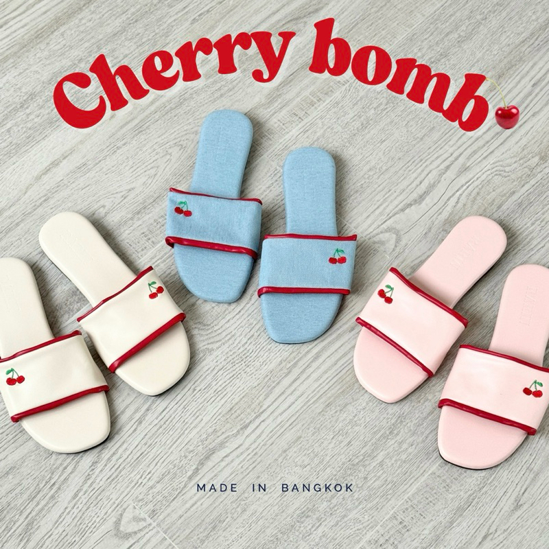 🍒 Cherry bomb 🍒 36 - 41 รองเท้าแตะเชอรี่ นุ่มนิ่ม ใส่สบาย | Shopee Thailand