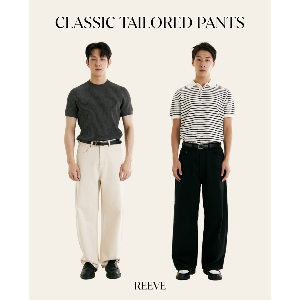 REEVE CLASSIC TAILORED PANTS - กางเกงยีนส์กระบอกตรงขายาว + เข็มขัด ...